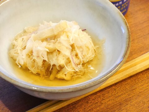 レンジでカンタン★キャベツの千切りと揚げの煮浸し